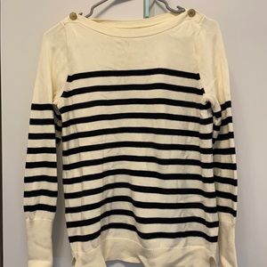 J. Crew Navy Striped Long Sleeve Sweater